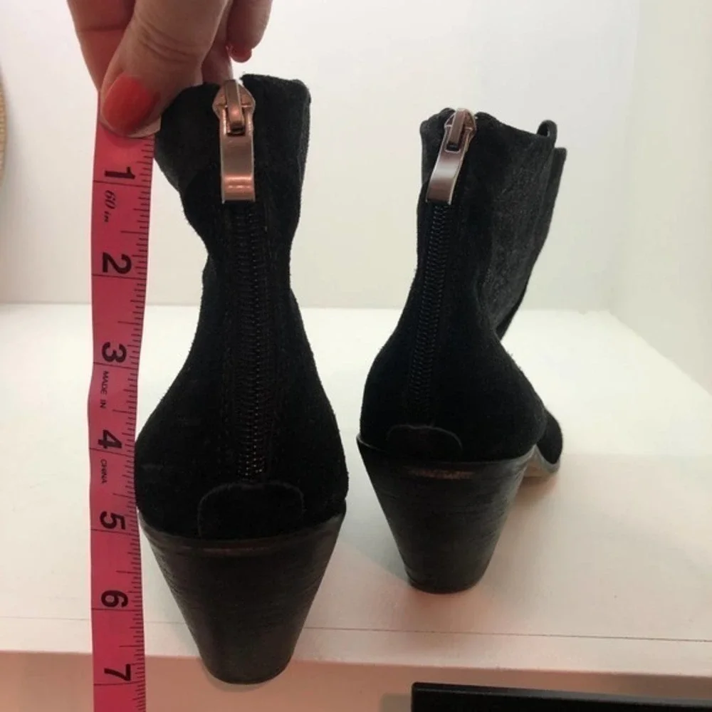 BCBG generation black stacked heel booties leather